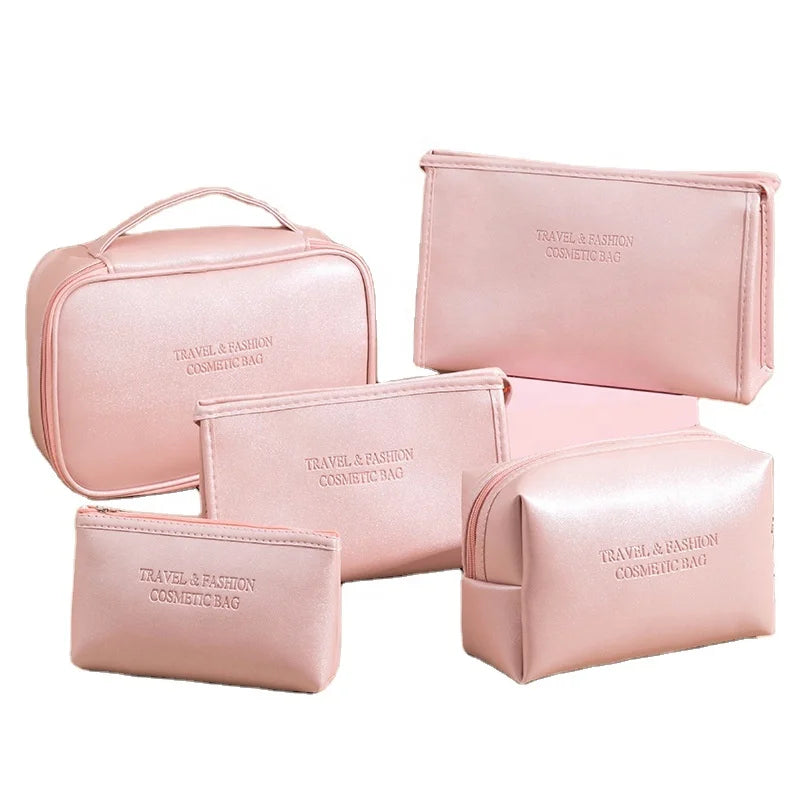 Custom Makeup Large Capacity PU Pouch Toiletry Lady Fashion Cosmetic Makeup Bag for Women