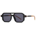 European American Fashion Sunglasses for Men Square Box Sun Glasses with Clear/Orange PC Frame UV400 Lenses Trendy Thick Shades