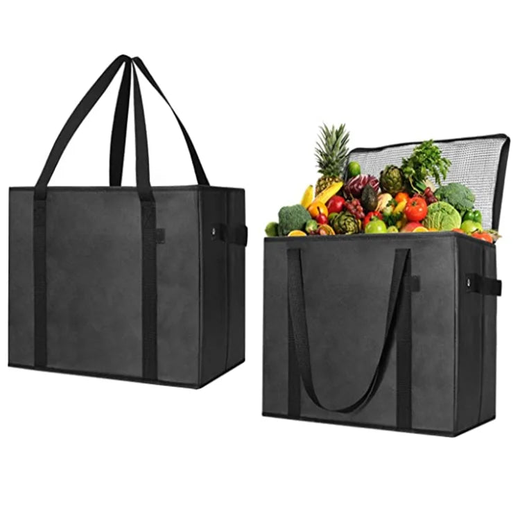 Custom Imprint Portable Non Woven Large Insulated Tote Bag Thermal Lunch Cooler Bag MegaBDM