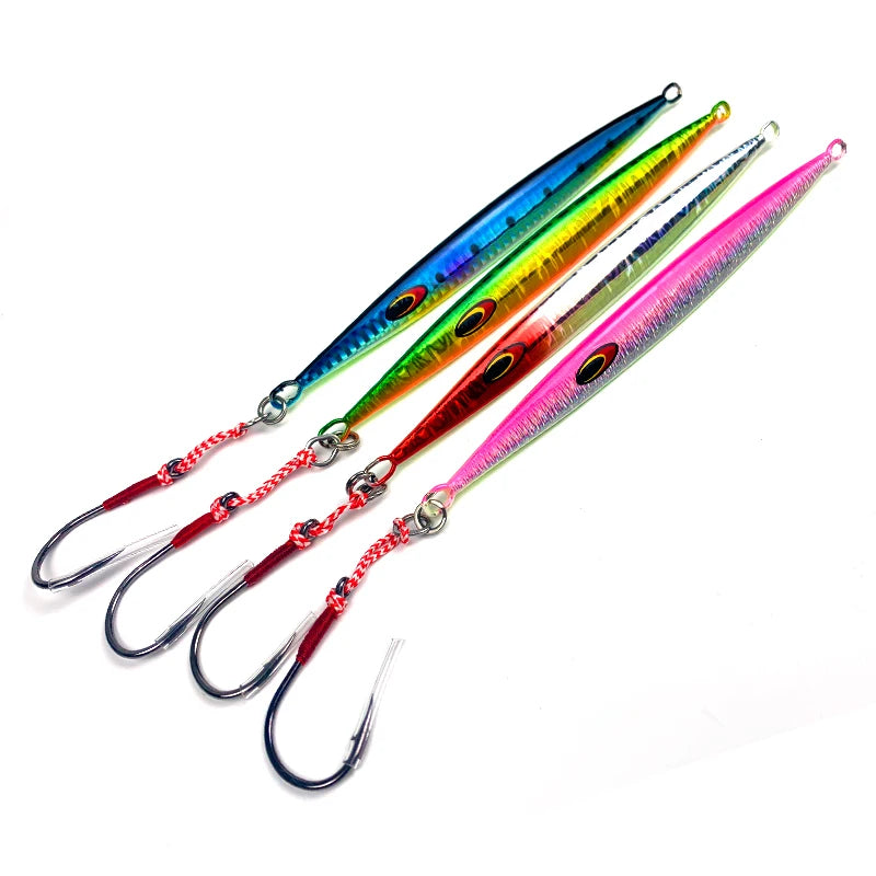 Topline Tackle 4pcs/lot Metal Jig Bait Weight 80g Trolling Hard Jigging Lure Bass Fishing Tackle Trout Diving Bait