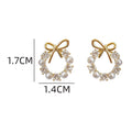 Funky Minimal Not Real Pearl Bead Hoop Earring Rhinestone Beads Earrings Hoop Women