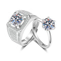 Wholesale Cheap Free Size Adjustable 925 Silver Love Heart Couple Ring for Wedding Engagement Jewelry Diamond Ring Crystal Rings