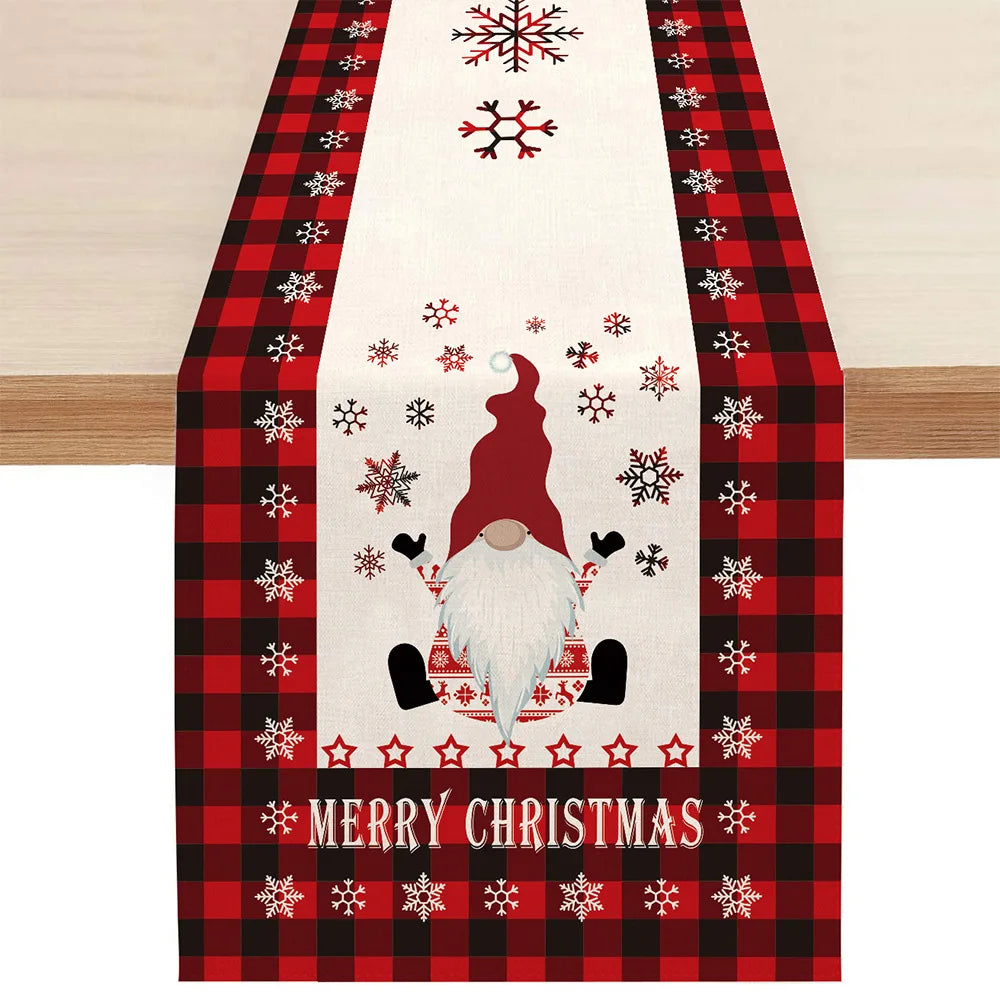 Farmhouse Dining Table Runners Felt Christmas Gnome Linen Table Runners Dresser Scarves Table Decor