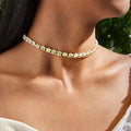 Boho White Pearl Flowers Bead Necklaces for Women Pearl Bead Chain Statement Necklace Jewelry