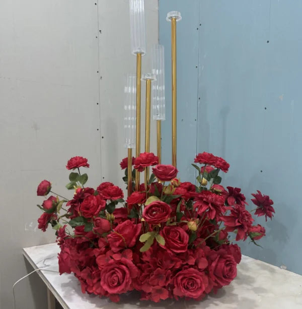 Y-Q093 Wholesale Candlestick Table Centerpiece Flower Wedding Central Candlestick Flower for Wedding  Decoration