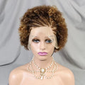 Wholesale 4/30 Highlight Color Hair Afro Kinky Pixie Wig Braided 13x4 Lace Frontal Afro Hair Wig Factory Price