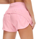 Hot Selling Women's High Waist Yoga Shorts Fast Drying Training Pants with Zip Pocket Solid Pattern for Running Sports