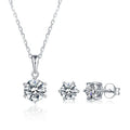Abiding OEM Moissanite Diamond Pendant Necklace Earring Stud Bijoux 925 Sterling Silver Wedding Jewelry Set for Women