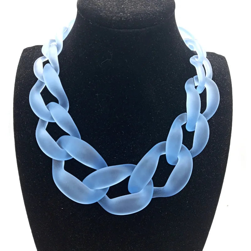 SC Wholesale Cool Statement Necklace Fashion Acrylic Chokers Necklace Trendy Exaggerate Resin Thick Chain Necklace for Women