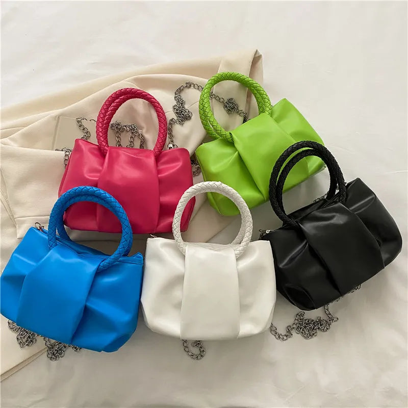 2025 Luxury Cloud Chain Small Square Crossbody Bag New Fold-Feeling Luxury Messenger Bag Shoulder Handbags