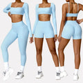Custom Logo Long Sleeve Clothes Workout GYM Yoga Fitness Wear Sport Sets Yoga Leggings Pants Set for Women
