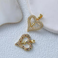 High-Grade 14K Gold Plated Brass Hip Hop Themed Love Cross Zircon Pendant with Collar Bone Chain Necklace Unisex