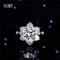 Silver 925 Original 5 Carat 11mm Brilliant Cut Diamond Test Past D D Color Moissanite Romantic Star Wedding Ring Fine Jewelry