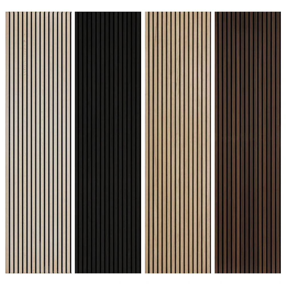 For KASARO Best Decor 3D Fluted Wooden Acoustic Panels Pet Felt Sound Proof Wall Panel for Modern Living Room Hotel Warehouse