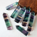 Natural Fluorite Quartz Crystal Hexagonal Tower Wand Polished Health Promotion Gemstone for Home Office Desktop Decoration