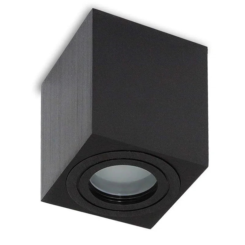 MR16 Square Bathroom Light LED Downlight Housing Shell Surface Mounted GU10 Waterproof Spotlight IP44 Ceiling Light