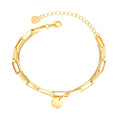 Real U Women's Zircon Bohemian Gold Plated Stainless Steel Dainty Bracelet with Extender Custom Logo Option