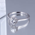 18k Real Diamond Wedding Ring Round Shape Halo Engagement Ring Lab Solitaire Diamond Ring