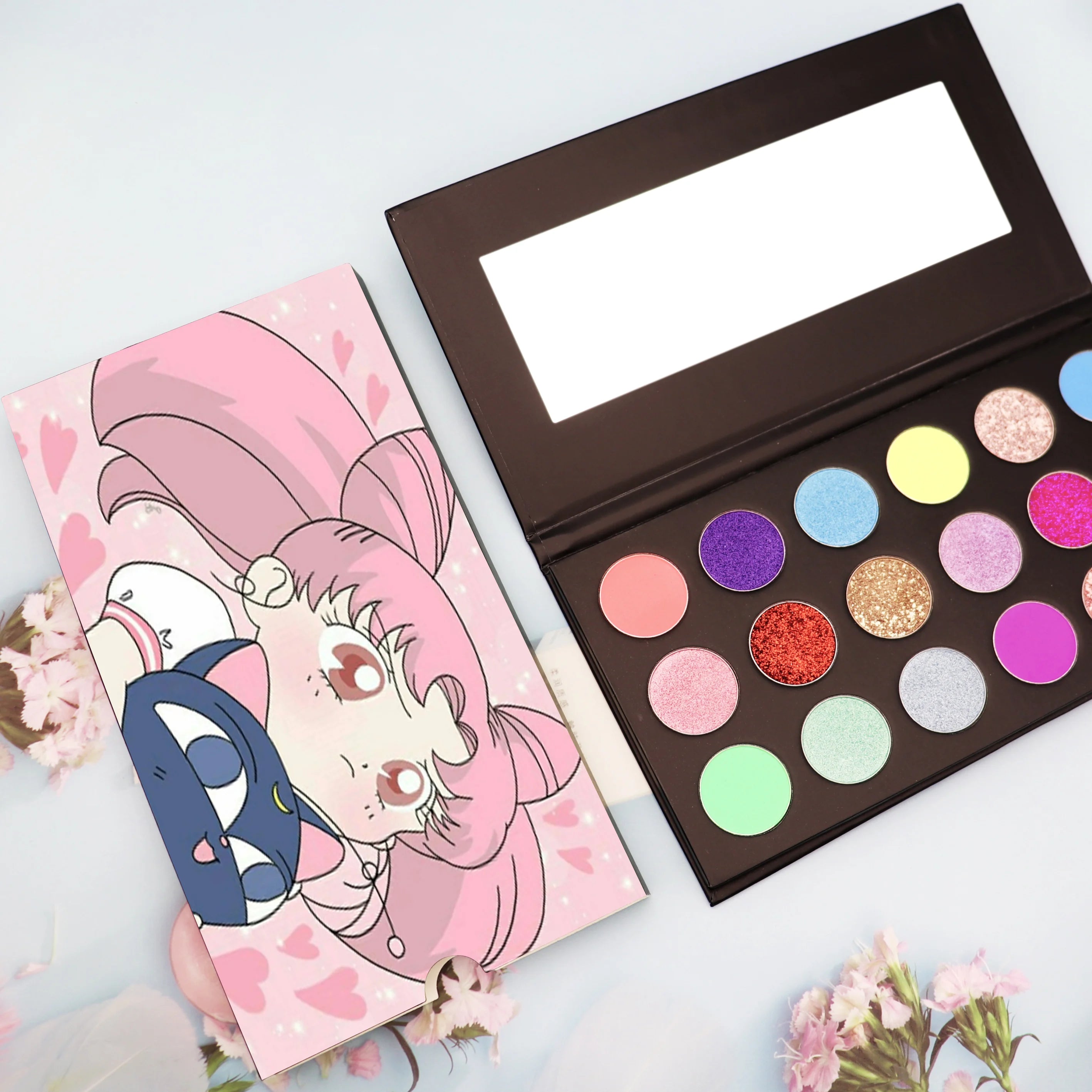 Cosmetics Manufacturers Private Label OEM Shimmer Surface Luxury Cosmetic Makeup High Pigmented 18colors Eyeshadow Palette
