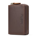 HUMERPAUL Custom Logo Wallets for Men Full Grain Leather RFID Card Holder Case Vintage Large Capacity Organ Cards Storage Bag