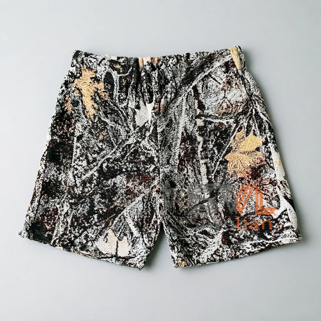 Hot Sale Tapestry Shorts Zip- up Mens Plus Size Shorts Tapisserie Fabric Unisex Custom Woven Blanket Shorts