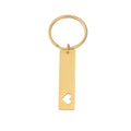 New Fashion Jewelry Stainless Steel Heart Key Ring Bar Keychain Blank Laser Engraving Keychain Custom for Diy Key Ring
