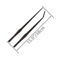 38cm 15 Inch Black Stainless Steel Classic Eco-Friendly Aquatic Plant Tweezers Set with Custom Logo Bent Grip Tweezer Tongs