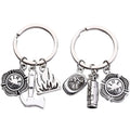 70 Models Firefighter Theme Metal Key Chains Fireman Key Ring Fire Extinguisher Engine Hat Helmet Charm Pendant Car Key Chain