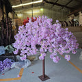 New Theme Little Faux Sakura Floral Tree Table Centerpiece Purple Cherry Blossom Artificial Flower Tree for Indoor Wedding Decor