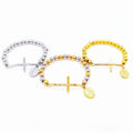 Cross Bracelet with 6mm Round Stainless Steel Beads Fashion Charm Accessory