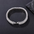 DE Iced Out Real Gold Plating Hip Hop Chunky Zinc Alloy 9mm 2 Row White Zircon Tennis Chain Bracelet for Men