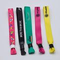 Factory Custom Barrel Lock Wristbands Plain Fabric Festival Cloth Entrance Ticket Event Satin Wristband for Concert
