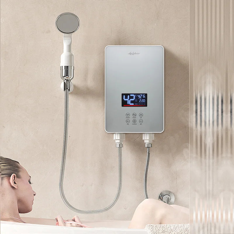Touch Button control easy installation instantaneous bathroom tankless electric instant hot water shower heaters
