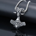 Vintage North Viking Celtic Knot Stainless Steel Pendant Necklace Personality Sheep Head Titanium Steel Charm Necklace Jewelry