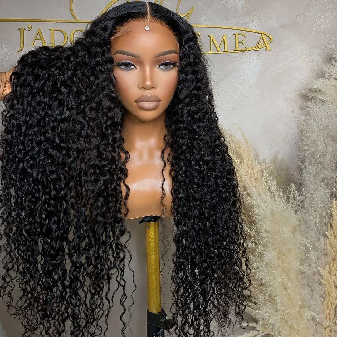 Jerry Curly Natural Black Loose 1b 13x4 Lace Frontal Wigs for Women Deep Curly Human Hair Wigs 13x6 Hd Deep 250% Density