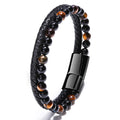 Natural Stone Volcano Tiger Eye Beaded Bracelet Men's Leather Rope Onyx Bracelet Bracelet Jewelry
