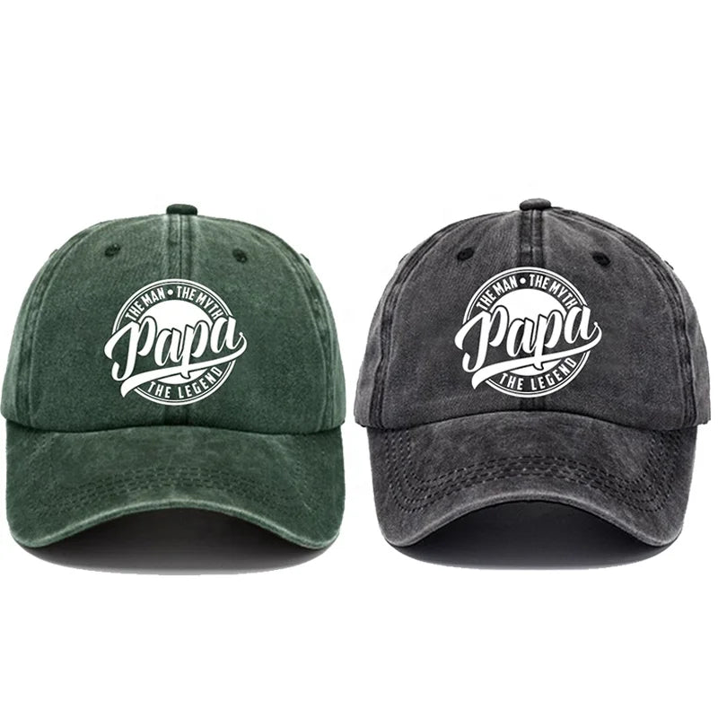 Custom Printed Baseball Cap Distressed Dad Hat Soft Washed Cotton Washed Baseball Cap Vintage Sports Caps for Father's Day