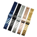 LAIHE Correa De Reloj De Acero Inoxidable Stairs Blue Metal Watch Strap Watchband Mens Stainless Steel Watch Band