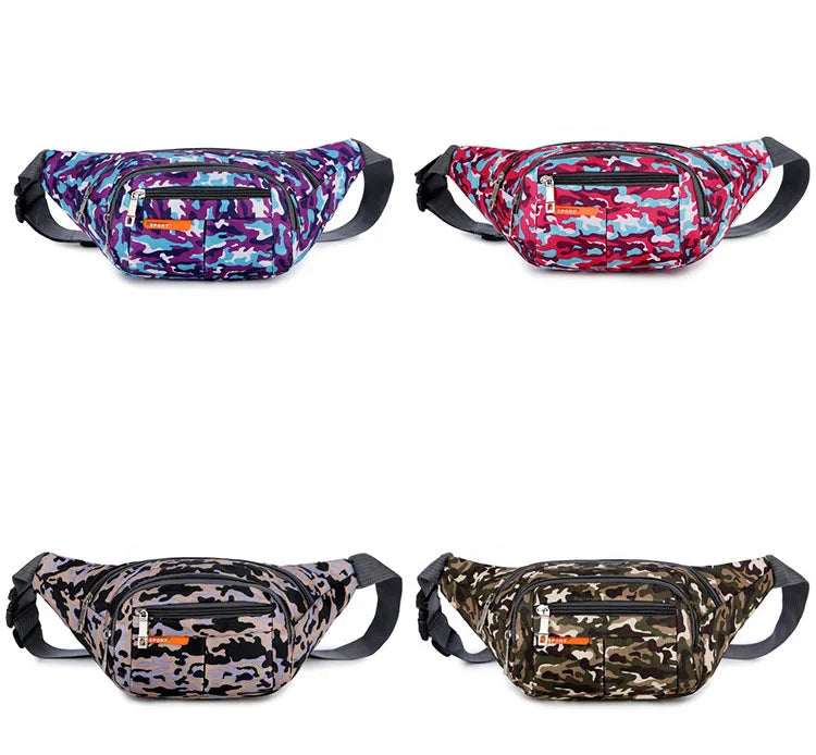 Customized New Sports Fanny Pack Waterpoof Portable Nylon Stylish Fanny Pack Camouflage Sport Waist Bag