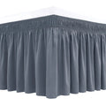 Wrap Bed Skirts Lavender Adjustable Elastic Dust Ruffles Easy Fit Wrinkle Silky Luxurious Fabric Machine Washable Customized