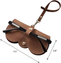 Wholesale Lightweight Custom logo 2.8x5.5inch Foldable Leather Luxury Eyeglasses Bags Sunglasses Cases with Lanyard for Travel
