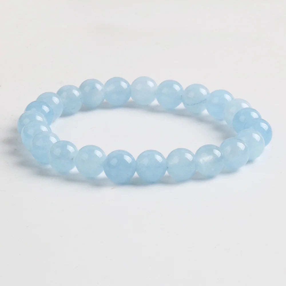 8mm Blue  Gemstone Natural Sapphire  Bracelet for  Women High Quality Fashion Jewelry