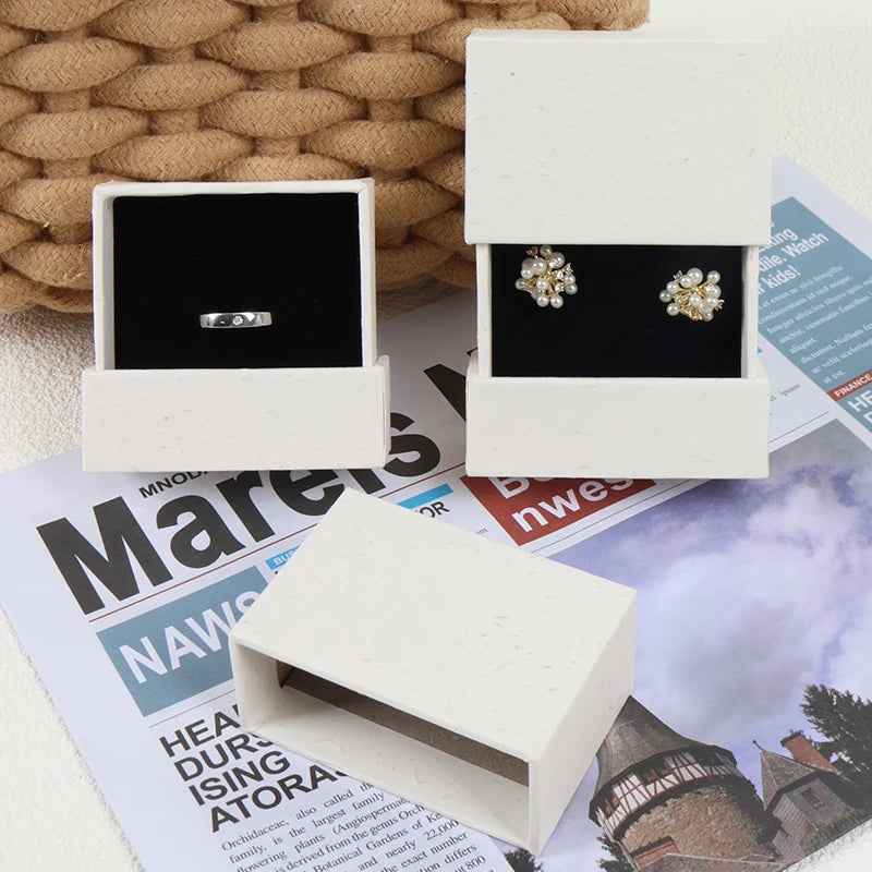 Hot Sale Black White Blue Pink Beige Jewelry Box Earrings Necklace Bracelet Display Gift Box Drawer Paper Jewelry Packaging Box