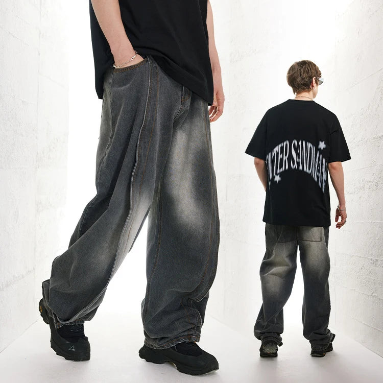 2026 New American High Street Washed Old Retro Casual Trousers Loose Iron Free Straight Pants