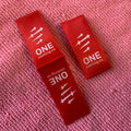 Silk Screen Printing Red Satin Inside Labelfactory Direct Supply Center Fold Band logo Red Satin Label