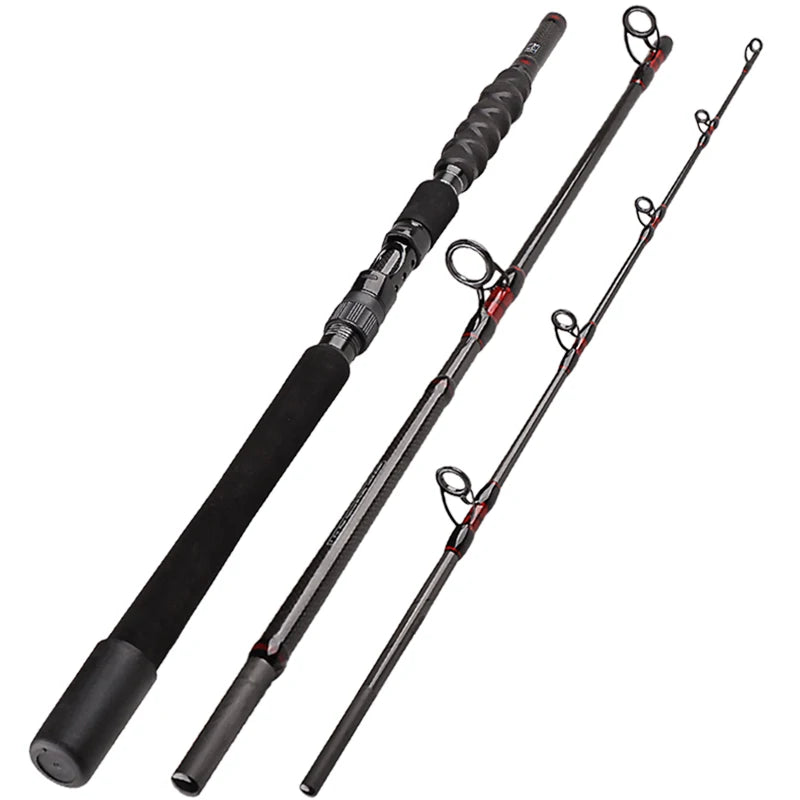 Wholesale Price 3 Section Carbon Fiber Boat Fishing Rod Trolling Fishing Rod Pesca Big Grouper Fishing Rods in Stock