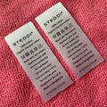 Top sewing cheap price printing labelcustomized logo washing care label for underwear