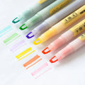 6 Colors/set Unique Window Tip Pastel Color Highlighter Pen Dual Tips Soft Color for School Marker
