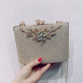 Fashion Synthetic Leather Diamond Dinner Evening Clutch Shoulder Bags for Women with Hasp Closure