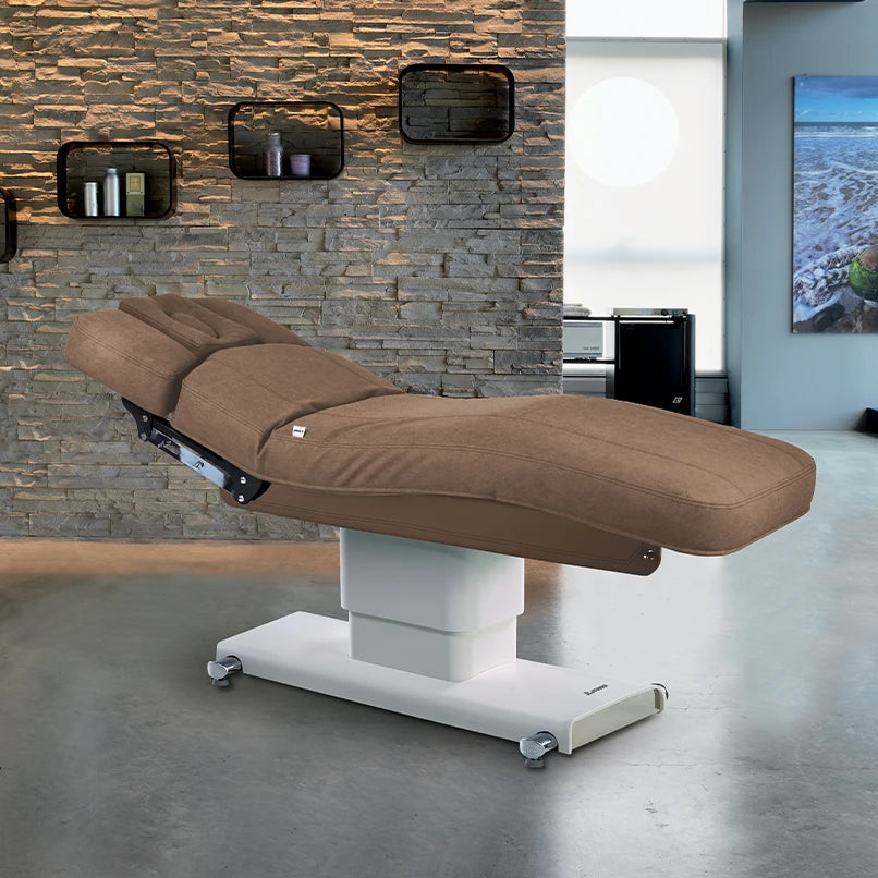 Premium Wood Grain Base with LED 4 Motors Beauty Massage Bed Custom Color Facial Spa Bed for Salon Furniture
